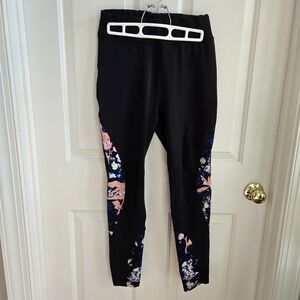 POP Fit Leggings Black Salmon Size M